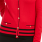 Karen Scott Women's Alexa Stripe Cardigan Red Size Petite Medium