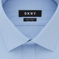 DKNY Men's Collared Slim Fit Stretch Dress Shirt Blue Size 17.5X36-37