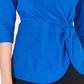Alfani Women's Petite Twist-Side Faux-Wrap Top Blue PS