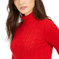 Charter Club Women's Cable Turtleneck Sweater  Red Size Small