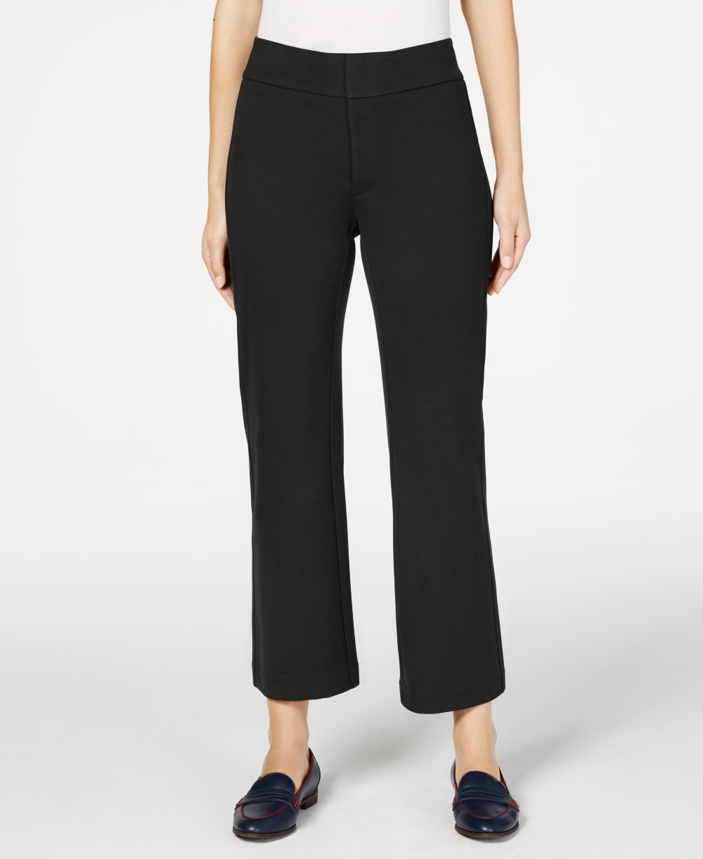 Charter Club Women's Cropped Wide Leg Pants Black Size 6
