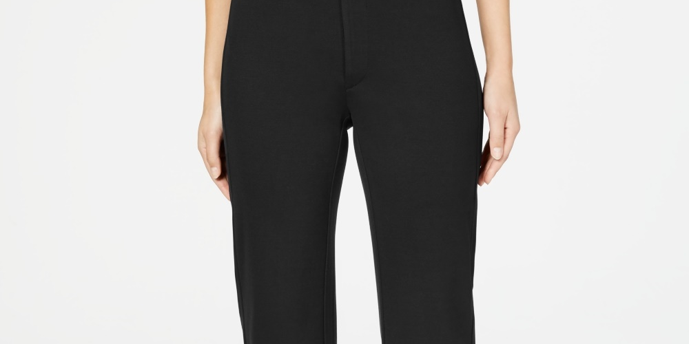Charter Club Women's Cropped Wide Leg Pants Black Size 6