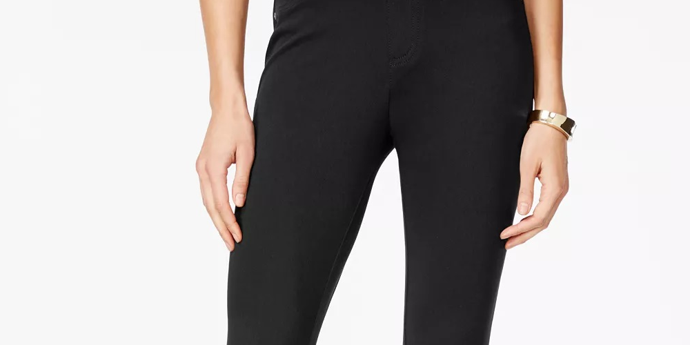 Style & Co Women's Pull On Twill Capri Leggings Black Size Medium