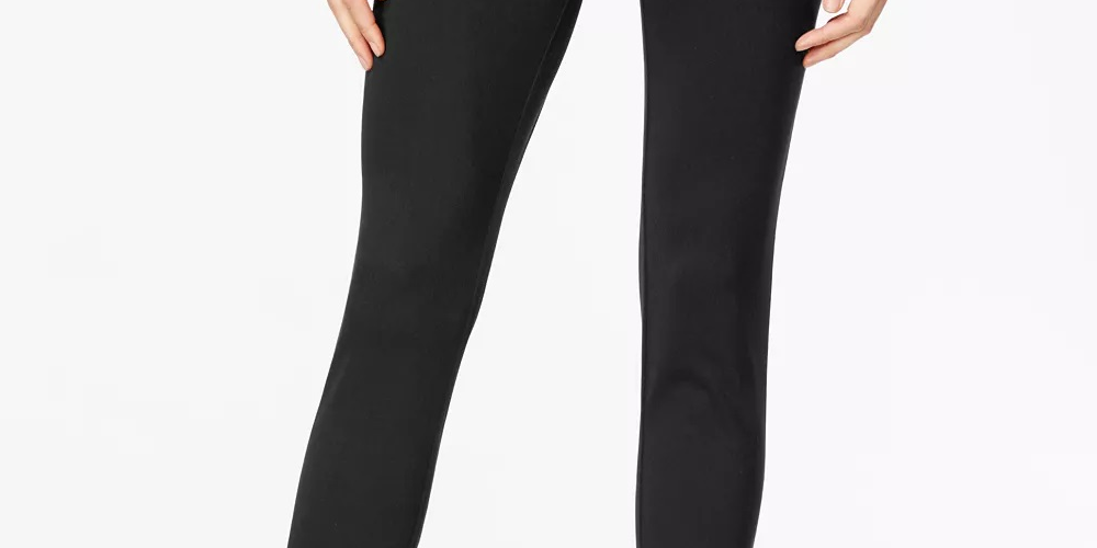 Style & Co Women's Pull On Twill Capri Leggings Black Size Medium