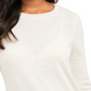 Charter Club Women'sWool Button Cuff Crewneck Sweater Beige Size Large