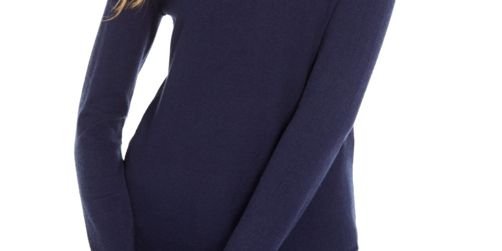 Maison Jules Women's Mock Neck Sweater Blue Size X-Small