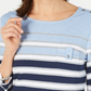 Karen Scott Women's Sport 3/4 Sleeve Striped Top Blue Size X-Small