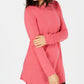 Karen Scott Women's Solid Curved-Hem Tunic Sweater Pink Size X-Small