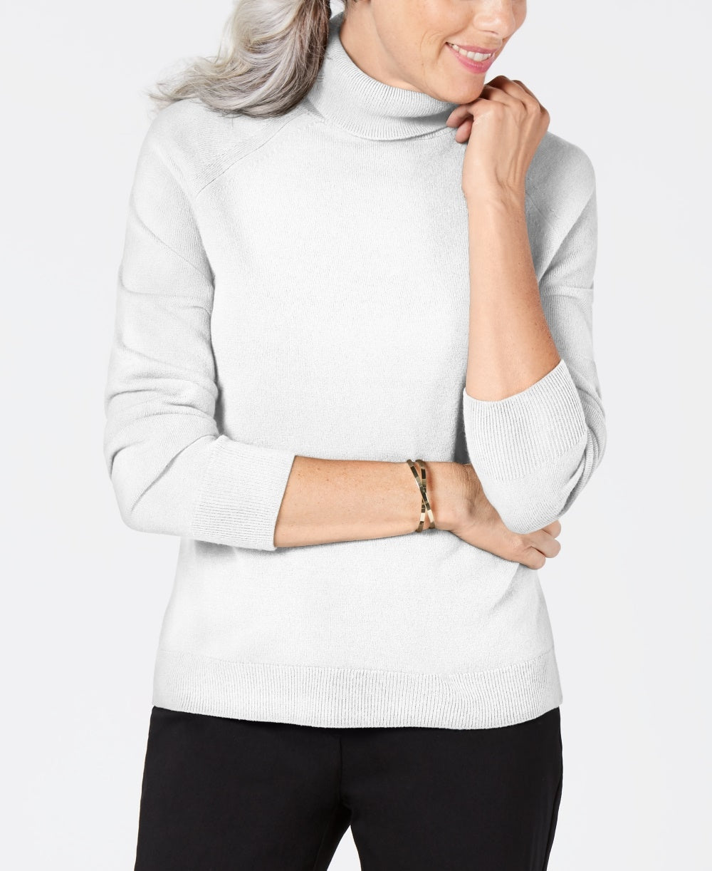 Karen Scott Women's Turtleneck Sweater White Size X-Small