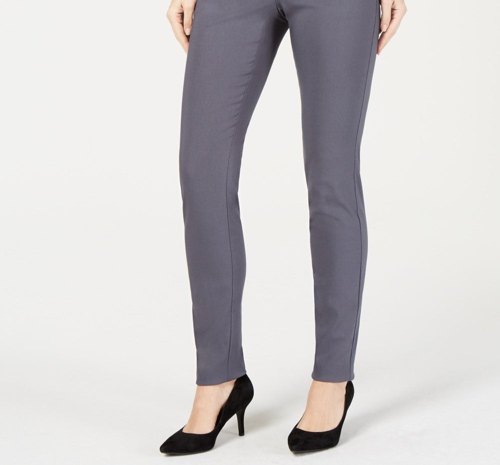 Alfani Women's Petite Tummy-Control Pull-On Skinny Pants Petite & Petite Short Gray Size 22X5