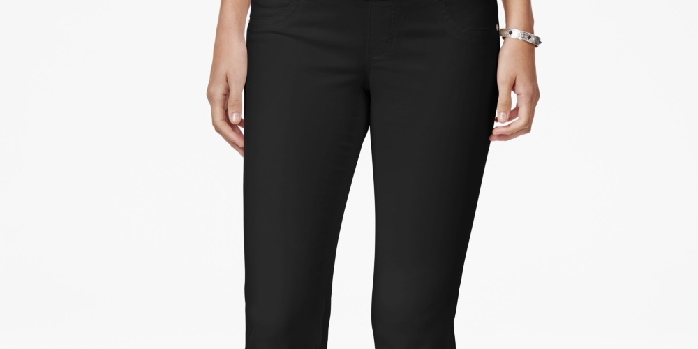 Style & Co Women's Pull On Boyfriend Jeans Black Size PL