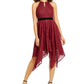 Thalia Sodi Women's Chain Neck Lace Dress Red Size Small