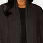 Karen Scott Women's Pointelle Collar Cardigan Brown Size PXL
