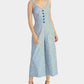 Rachel Roy Women's Cotton Cropped Tie-Back Jumpsuit Navy Size 12