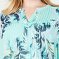 Charter Club Women's Plus Size Printed Tiered Ruffle Top Blue Size 0X