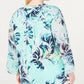 Charter Club Women's Plus Size Printed Tiered Ruffle Top Blue Size 0X