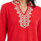 Charter Club Women's Lace Trim Tunic Top Red Size X-Small