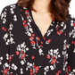 Charter Club Women's Printed V Neck Top Black Size XX-Large
