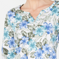 Karen Scott Women's Floral Print 3/4 Sleeve Top Blue Size X-Small