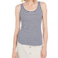 Charter Club Women's Supima Cotton Knit-Stripe Tank Lt Beige Size Medium