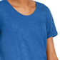 Style & Co Women's Cuffed-Sleeve Cotton T-Shirt Navy Size X-Small