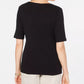 Karen Scott Women's Cotton Pineapple Graphic Print T-Shirt Black Size Medium