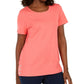 Karen Scott Women's Button-Hem Scoop-Neck Cotton Top Pink Size Small