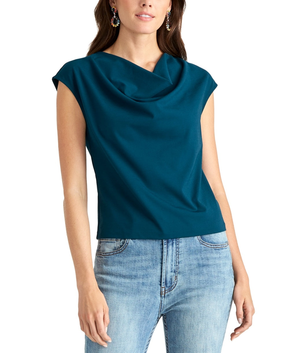 Rachel Roy Women's Cap Sleeve Top Blue Size X-Large