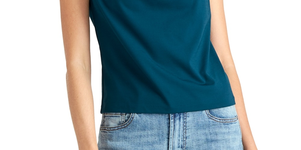 Rachel Roy Women's Cap Sleeve Top Blue Size X-Large
