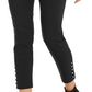 Thalia Sodi Women's Cropped Button Hem Pants Black Size Medium