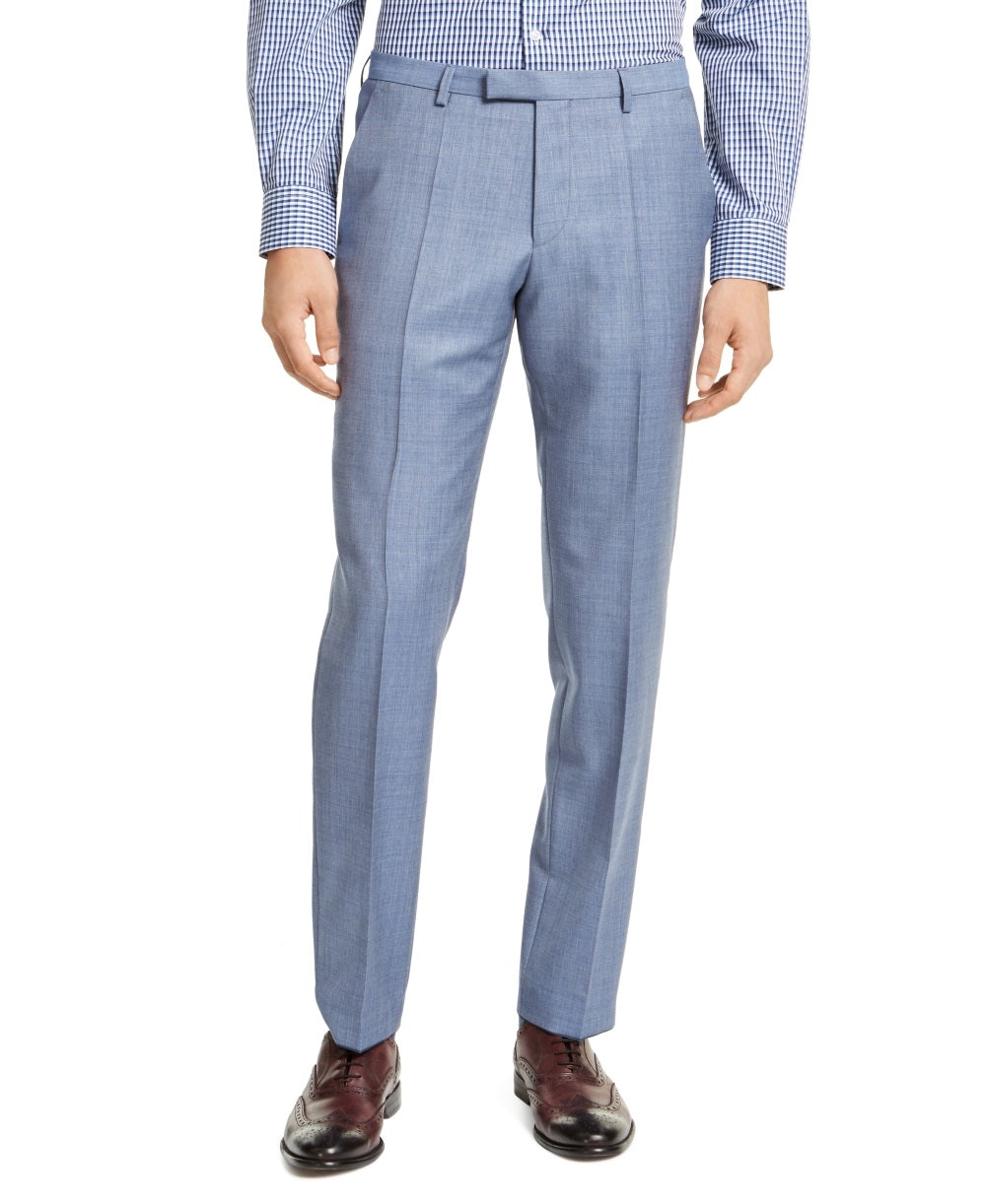 Hugo Men's Slim Fit Stepweave Suit Pants Blue Size 40