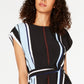 Alfani Women's Belted Striped Midi Dress Black Size 2 Petite