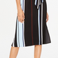 Alfani Women's Belted Striped Midi Dress Black Size 2 Petite