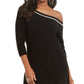 Thalia Sodi Women's Asymmetric-Shoulder Sweater Black Size Large