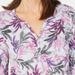 Karen Scott Women's Printed Split-Neck Top Red Size X-Large