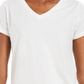 Style & Co Women's Burnout V Neck T-Shirt White Size Small
