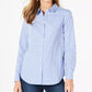 Charter Club Women's Cotton Printed Button Front Top Blue Size 18