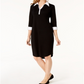 Karen Scott Women's Cotton Collared Shirtdress Black Size Petite M