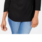 Karen Scott Women's Embroidered Cotton Layered Look Top Chestnut Size Petite L