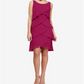 SLNY Women's Casual Dresses Raspberry Tie Ruffle Chiffon Shift Dress Red Size 10