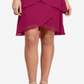SLNY Women's Casual Dresses Raspberry Tie Ruffle Chiffon Shift Dress Red Size 10