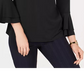 Charter Club Women's Bell-Sleeve Keyhole Top Black Size X-Large
