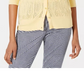 Charter Club Women's Pointelle Knit Cardigan Yellow Size Small