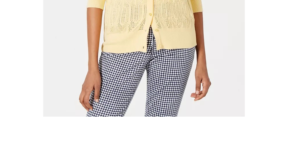 Charter Club Women's Pointelle Knit Cardigan Yellow Size Small