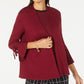 Alfani Women's Tie Sleeve Cardigan Red Size PXL