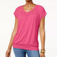 JM Collection Women's Blouson T-Shirt Yellow Size Large