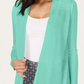 Charter Club Women's Geo-Stitch Open-Front Cardigan Blue Size X-Large
