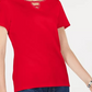 Karen Scott Women's Petite Cotton Studded Keyhole Top Aqua Size Medium