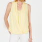Charter Club Women's Surplice Top Yellow Size Large