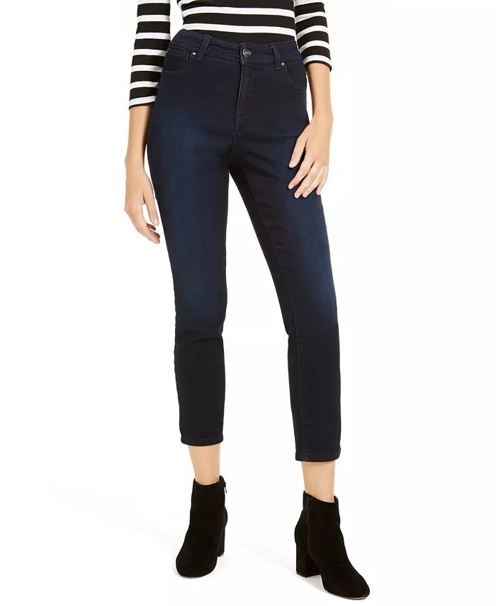 INC International Concepts Women's Curvy Skinny Ankle Jeans With Tummy Control Blue Size 0